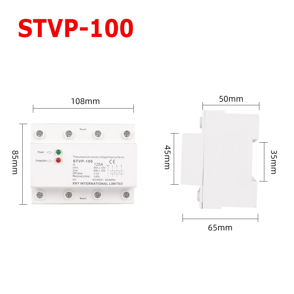 Protector de sobretensión y subtensión mejorado trifásico STVP100