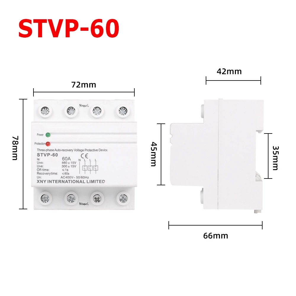 Dispositivo de protección de voltaje de recuperación automática trifásica STVP60