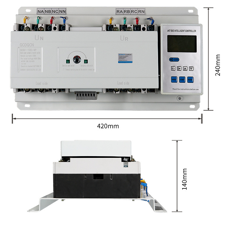 Interruptor de transferencia automático con fuente de alimentación dual y sistema inteligente